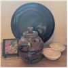 Image 2 : Ceramic Sake Set With Studio Pottery Bottle