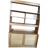 Image 2 : Wood Veneer Bookcase With Adjustable Shelves And Two-Door Cabinet