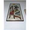 Image 1 : Framed Painting of Two Figures with Sun Motif