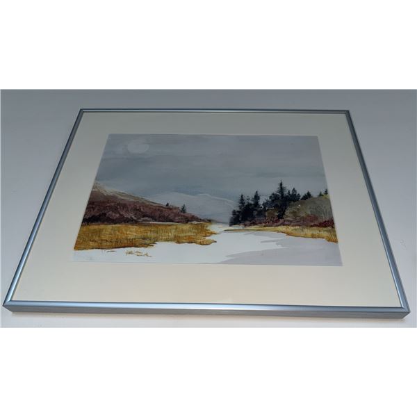 Framed Watercolour Landscape by Helen Davies