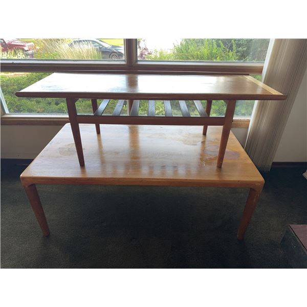 Rectangular Teak Coffee Tables with Slatted Shelf