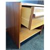 Image 4 : Teak Veneer Nightstand w/ Drawer & Lower Shelf