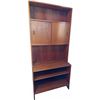 Image 1 : Teak Bookcase / Storage Unit w/ Sliding Doors & Many Compartments