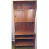 Image 2 : Teak Bookcase / Storage Unit w/ Sliding Doors & Many Compartments