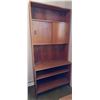 Image 4 : Teak Bookcase / Storage Unit w/ Sliding Doors & Many Compartments