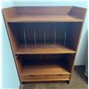 Image 1 : Teak Media Shelf w/ Metal Dividers & Drawer