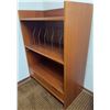 Image 3 : Teak Media Shelf w/ Metal Dividers & Drawer