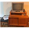 Image 1 : Panasonic CRT Colour Television w/ Teak Cabinet, Manual, and Remote