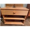 Image 3 : Wood Veneer Nightstand with Single Drawer and Lamp