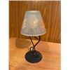 Image 6 : Wood Veneer Nightstand with Single Drawer and Lamp