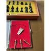 Image 3 : Wooden Chess Set with Pieces and Chess-Themed Tie Pins
