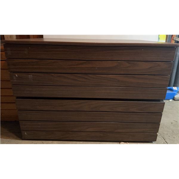 Six-Drawer Woodgrain Laminate Dresser