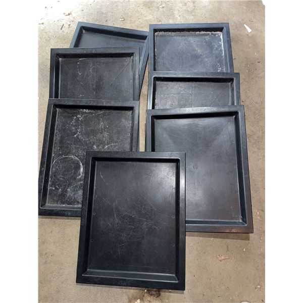 7 Black Plastic Utility Trays