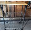 Image 2 : Metal Utility Cart with Wood Top and Additional Chrome Parts