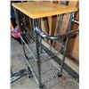 Image 5 : Metal Utility Cart with Wood Top and Additional Chrome Parts