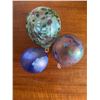 Image 7 : Signed Studio Pottery Tableware Group with Glass Orbs