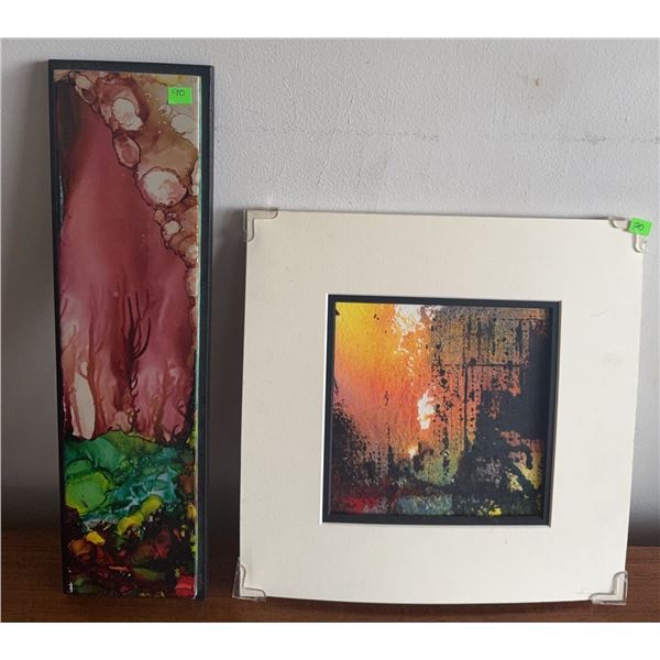 Two Abstract Mixed Media Artworks Including 'Ethereal Forest' 2016