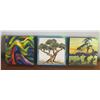 Image 1 : Three 8x8 Inch Original Canvas Artworks