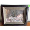 Image 3 : Two Jan Fraser Artworks: Framed Mixed Media and Unframed Watercolour Seascape