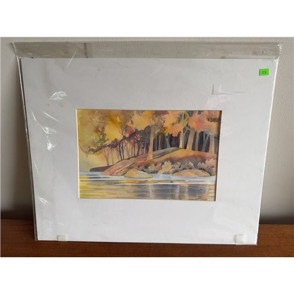 Watercolour Landscape Paintings Depicting Forest and Lake Scenes