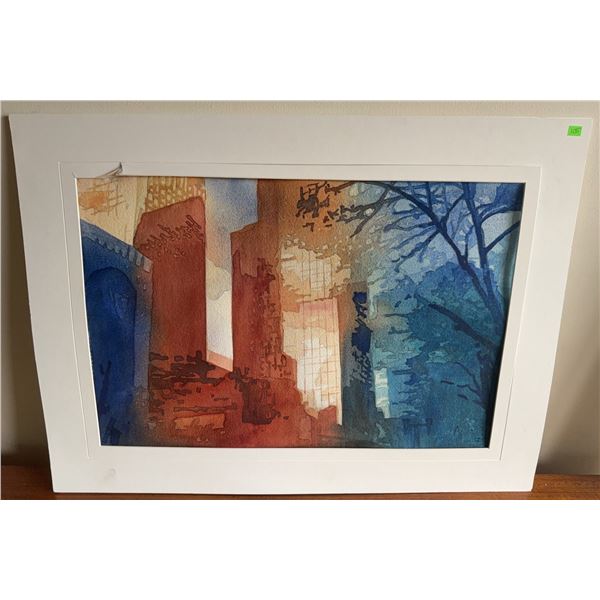 Anne McCartney Watercolour Cityscape on Paper (Mounted)
