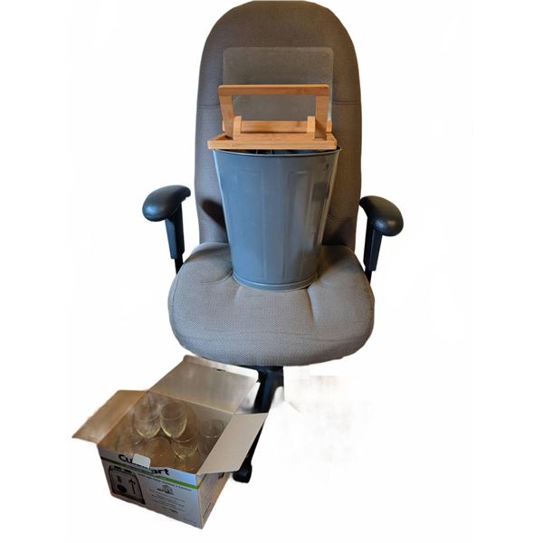 Office Party Essentials: Chair, Trash Bin, Glassware, Serving Board