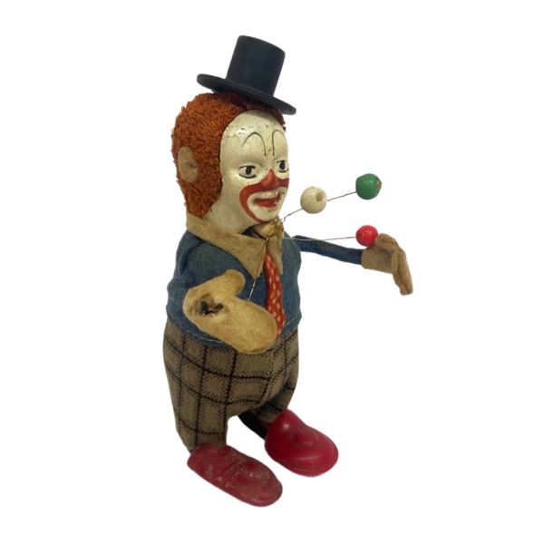 German Wind-Up Schuco Clown Juggler Toy with Key