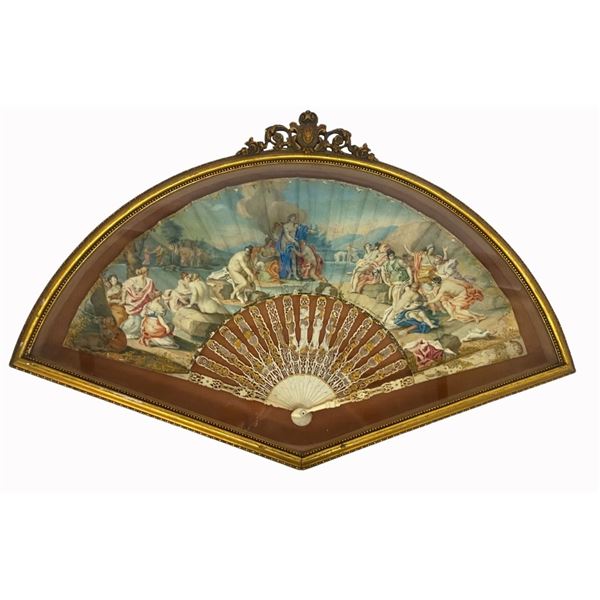 18th c. Italian Grand Tour Folding Hand Fan
