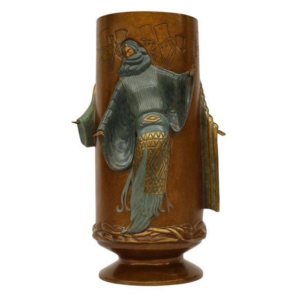 Erte - "Fantasy" Art Deco Bronze Vase
