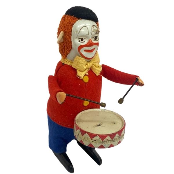German Wind-Up Solisto Clown Drummer by Schuco