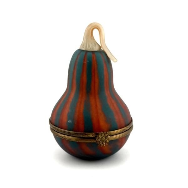Patrick Crespin, Limoges Art Glass Gourd Trinket Box