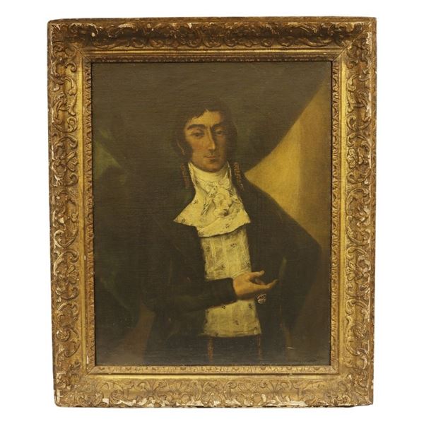 19th C Oil Portrait Painting of a Gentleman