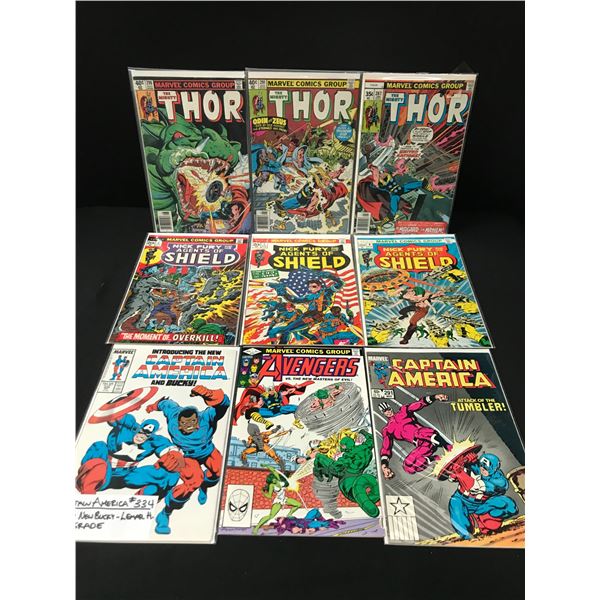 LOT OF 9 MIXED TITLE COMICS - MARVEL COMICS