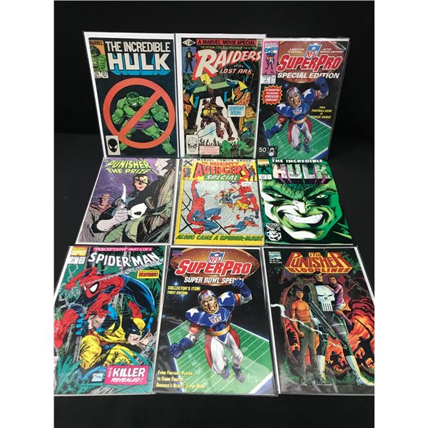 LOT OF 9 MIXED TITLE COMICS - MARVEL COMICS