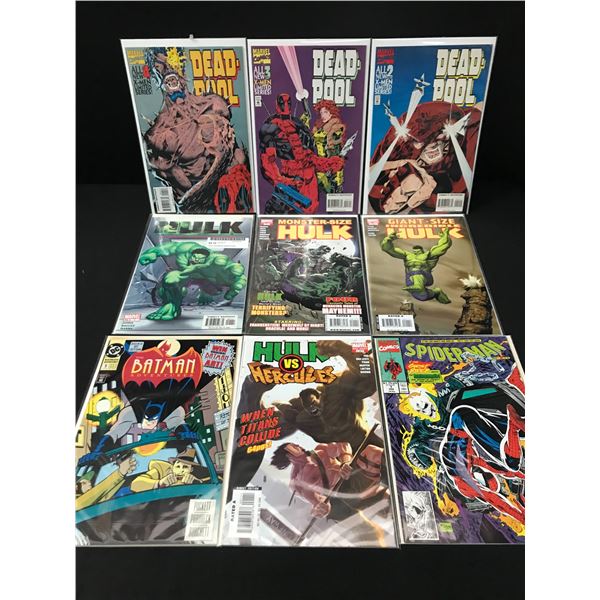 LOT OF 9 MIXED TITLE COMICS - MARVEL & DC COMICS