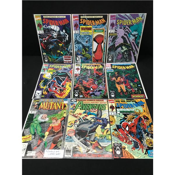 LOT OF 9 MIXED TITLE COMICS - MARVEL COMICS