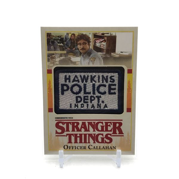 TOPPS NETFLIX STRANGER THINGS OFFICER CALLAHAN POLICE PATCH TRADING CARD