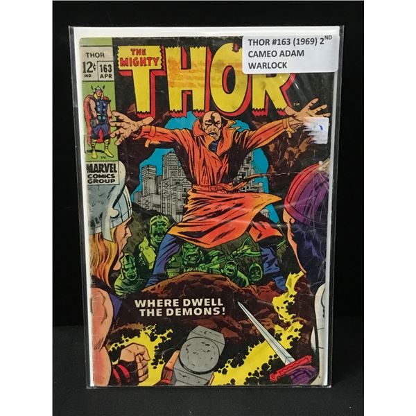 THE MIGHTY THOR #163 (1969) 2ND CAMEO ADAM WARLOCK - MARVEL COMICS