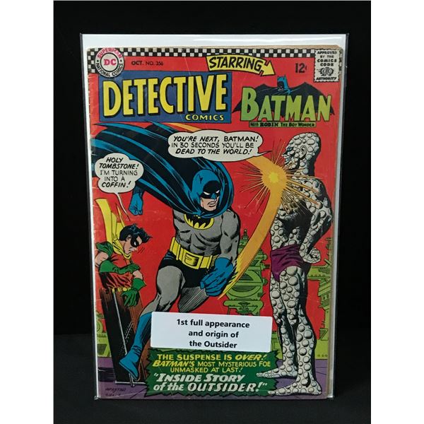 DETECTIVE COMICS #356 1ST FULL APP & ORIGIN OF THE OUTSIDER - DC COMICS