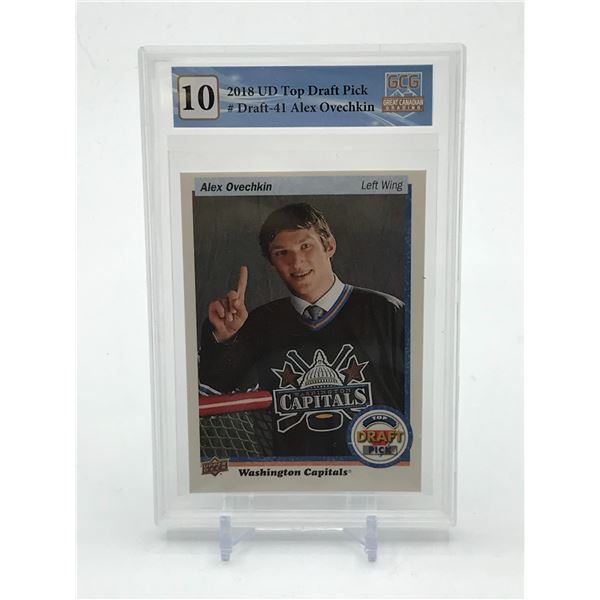 2018 UPPER DECK TOP DRAFT PICK ALEX OVECHKIN TRADING CARD - GCG GRADE 10