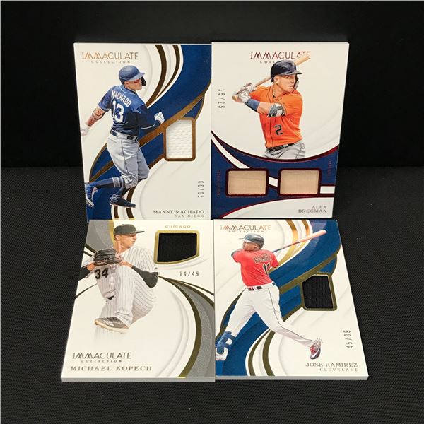LOT OF 4 PANINI IMMACULATE BASEBALL PATCH TRADING CARDS