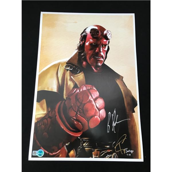 RON PEARLMAN SIGNED HELLBOY 11 X18 POSTER - WWOC COA
