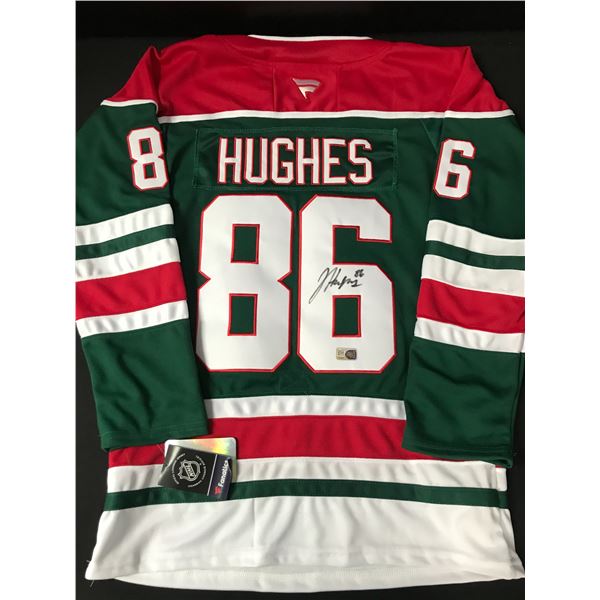 JACK HUGHES SIGNED NEW JERSEY DEVILS CUSTOM HOCKEY JERSEY - ELITE COA