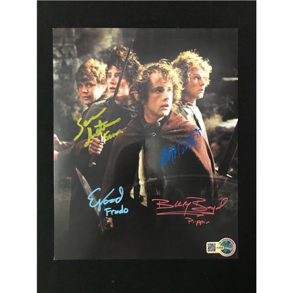 QUAD SIGNED L.O.T.R 8X10 ASTIN, WOOD, BOYD & MONAGHAN - WWOC COA