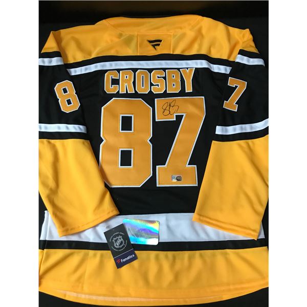 SIDNEY CROSBY SIGNED PITTSBURGH PENGUINS CUSTOM JERSEY - ELITE COA