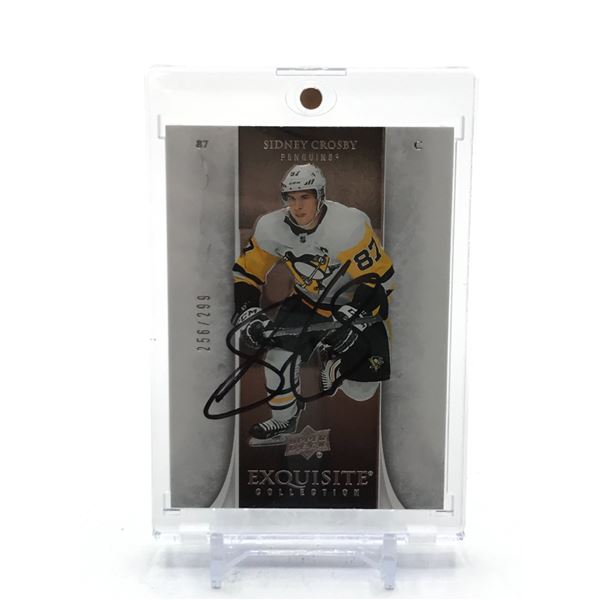 SIDNEY CROSBY UPPER DECK EXQUISITE SIGNED TRADING CARD 156/299