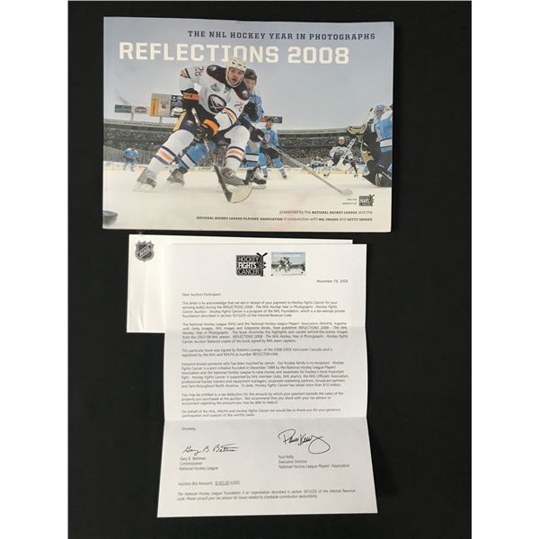 ROBERT LUONGO SIGNED REFLECTIONS 2008 HOCKEY YEAR IN PHOTOGRAPHS - WITH LOA