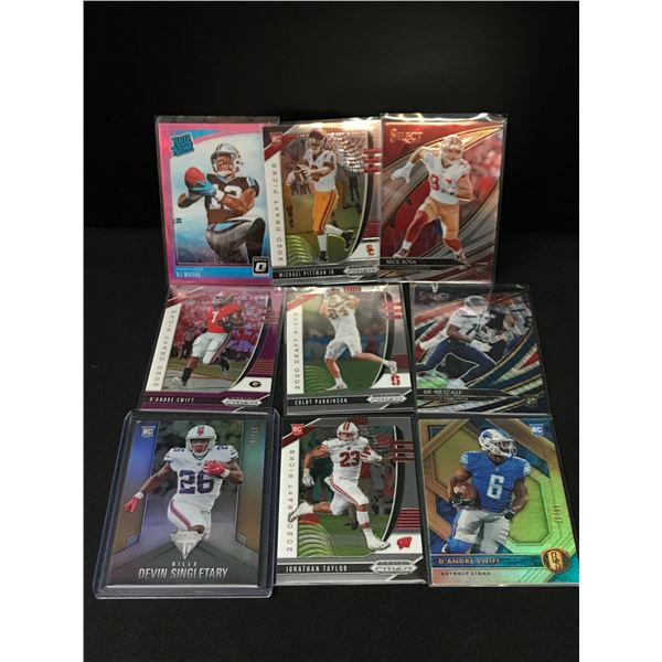 LOT OF 9 NFL FOOTBALL STAR ROOKIE CARDS