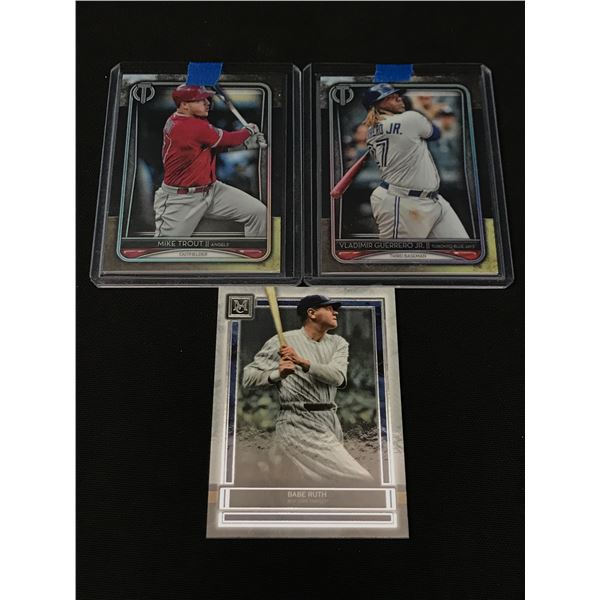 LOT OF 3 BASEBALL TRADING CARDS