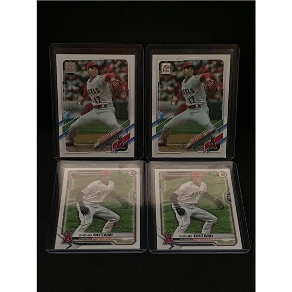 LOT OF 4 SHOHEI OHTANI BASEBALL TRADING CARDS
